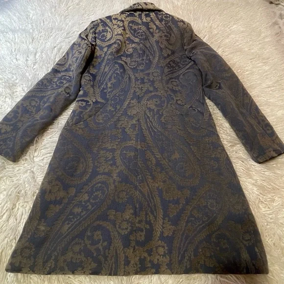 Merona Blue and Gold Paisley Coat - Picture 6 of 7